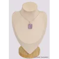 Pendentif Kunzite rose rectangulaire - Pendentifs pierres naturelles