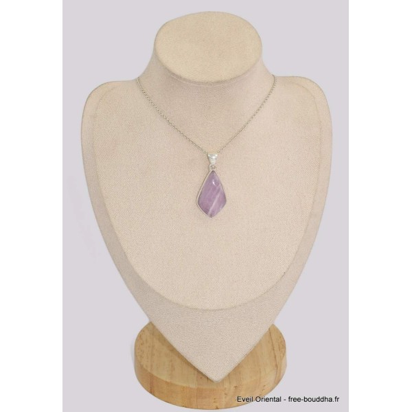 Pendentif Kunzite rose forme losange Pendentifs pierres naturelles BK33.3