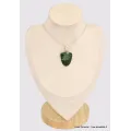 Pendentif Fuchsite cabochon semi-oval - Bijoux en Fuchsite