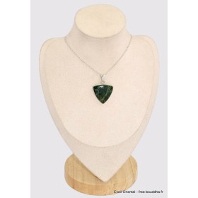 Pendentif en Fuchsite cabochon triangulaire Bijoux en Fuchsite BK34.2
