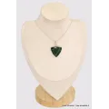 Pendentif en Fuchsite cabochon triangulaire - Bijoux en Fuchsite