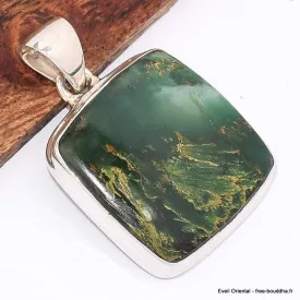 Pendentif en Fuchsite cabochon carré - Bijoux en Fuchsite