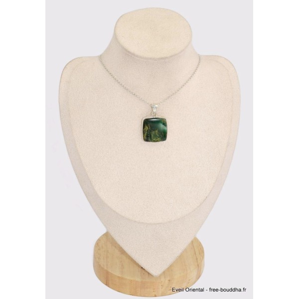 Pendentif en Fuchsite cabochon carré Bijoux en Fuchsite BK34.3