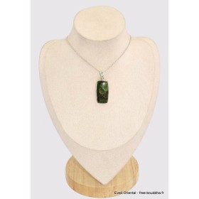 Pendentif en Fuchsite cabochon rectangulaire allongé Bijoux en Fuchsite BK34.4
