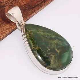Pendentif goutte en Fuchsite cabochon - Bijoux en Fuchsite