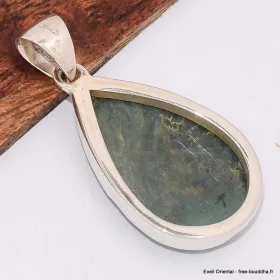 Pendentif goutte en Fuchsite cabochon - Bijoux en Fuchsite