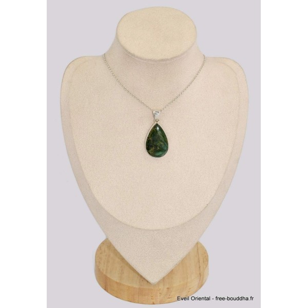 Pendentif goutte en Fuchsite cabochon Bijoux en Fuchsite BK34.5