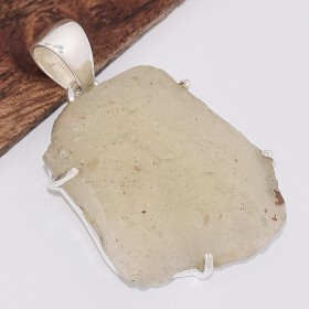 Gros Pendentif véritable Verre Libyque asymétrique Bijoux en Verre de Libye (météorite) BK35.4