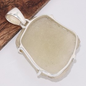 Gros Pendentif véritable Verre Libyque asymétrique Bijoux en Verre de Libye (météorite) BK35.4