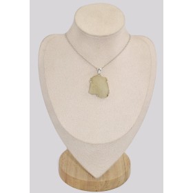 Gros Pendentif véritable Verre Libyque asymétrique Bijoux en Verre de Libye (météorite) BK35.4