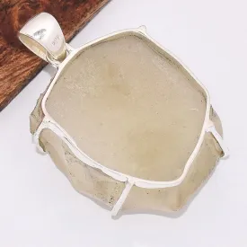Très Gros Pendentif en véritable Verre Libyque - Bijoux en Verre de Libye (météorite)