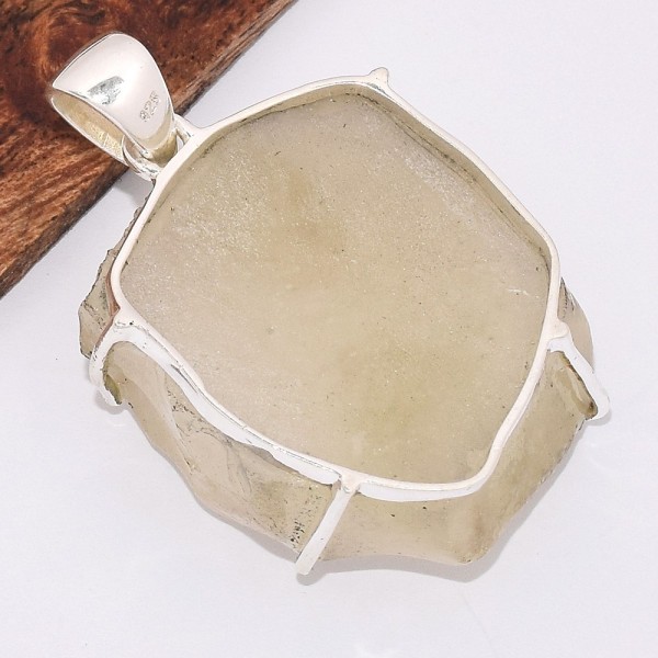 Très Gros Pendentif en véritable Verre Libyque Bijoux en Verre de Libye (météorite) BK35.5