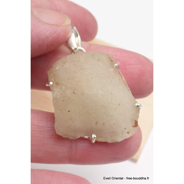 Gros Pendentif véritable Verre Libyque asymétrique Bijoux en Verre de Libye (météorite) BK35.4