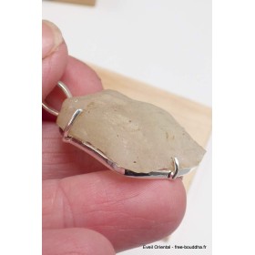 Gros Pendentif véritable Verre Libyque asymétrique Bijoux en Verre de Libye (météorite) BK35.4