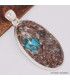 Pendentif Cristal de Cavansite oval cabochon Pendentifs pierres naturelles bk37