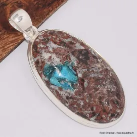 Pendentif Cristal de Cavansite oval cabochon - Pendentifs pierres naturelles