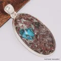 Pendentif Cristal de Cavansite oval cabochon - Pendentifs pierres naturelles