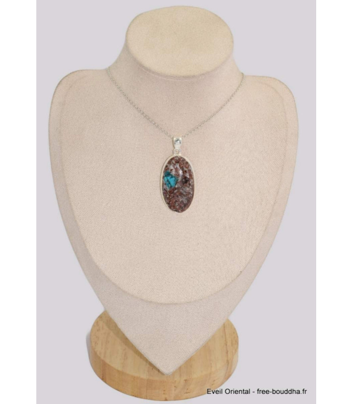 Pendentif Cristal de Cavansite oval cabochon Pendentifs pierres naturelles bk37