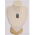 Pendentif Cristal de Cavansite oval cabochon - Pendentifs pierres naturelles