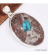Gros Pendentif Cristal de Cavansite cabochon Pendentifs pierres naturelles BK37.2