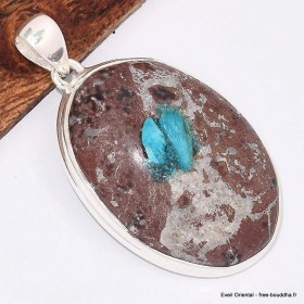 Gros Pendentif Cristal de Cavansite cabochon Pendentifs pierres naturelles BK37.2