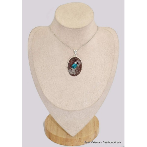 Gros Pendentif Cristal de Cavansite cabochon Pendentifs pierres naturelles BK37.2