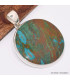 Gros pendentif rond en Chrysocolle du Pérou Pendentifs pierres naturelles BK39