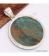 Gros pendentif rond en Chrysocolle du Pérou Pendentifs pierres naturelles BK39