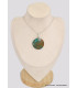 Gros pendentif rond en Chrysocolle du Pérou Pendentifs pierres naturelles BK39