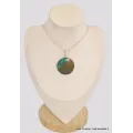 Gros pendentif rond en Chrysocolle du Pérou - Pendentifs pierres naturelles