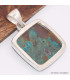 Pendentif carré en Chrysocolle du Pérou Pendentifs pierres naturelles BK39.1