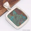 Pendentif carré en Chrysocolle du Pérou - Pendentifs pierres naturelles
