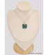 Pendentif carré en Chrysocolle du Pérou Pendentifs pierres naturelles BK39.1