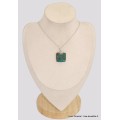 Pendentif carré en Chrysocolle du Pérou Pendentifs pierres naturelles BK39.1