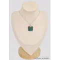 Pendentif carré en Chrysocolle du Pérou - Pendentifs pierres naturelles