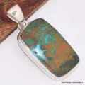 Pendentif Chrysocolle du Pérou bleue ocre - Pendentifs pierres naturelles