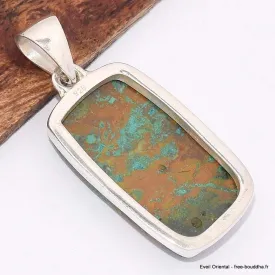 Pendentif Chrysocolle du Pérou bleue ocre - Pendentifs pierres naturelles