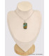 Pendentif Chrysocolle du Pérou bleue ocre Pendentifs pierres naturelles BK39.3