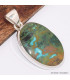Pendentif oval en Chrysocolle péruvienne Pendentifs pierres naturelles BK39.4