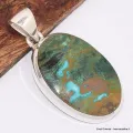 Pendentif oval en Chrysocolle péruvienne - Pendentifs pierres naturelles