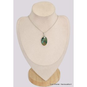 Pendentif oval en Chrysocolle péruvienne Pendentifs pierres naturelles BK39.4