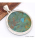 Gros pendentif rond en Chrysocolle péruvienne Pendentifs pierres naturelles BK39.6