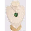 Gros pendentif rond en Chrysocolle péruvienne Pendentifs pierres naturelles BK39.6