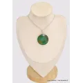 Gros pendentif rond en Chrysocolle péruvienne - Pendentifs pierres naturelles