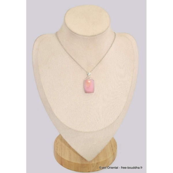 Pendentif Opale Rose Péruvienne rectangulaire Pendentifs pierres naturelles BK40.1