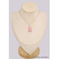 Pendentif Opale Rose Péruvienne rectangulaire Pendentifs pierres naturelles BK40.1