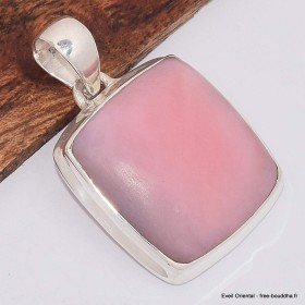 Pendentif carré en Opale rose des Andes 