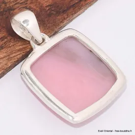 Pendentif carré en Opale rose des Andes - Pendentifs pierres naturelles