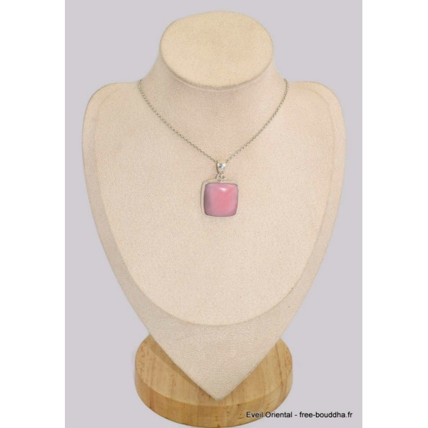 Pendentif carré en Opale rose des Andes Pendentifs pierres naturelles BK40.3