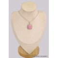 Pendentif carré en Opale rose des Andes Pendentifs pierres naturelles BK40.3